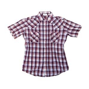 PJ Western Wear by Mareh Plaid Pearl Snap Men’s Cowboy Shirt Line Dancing Size M